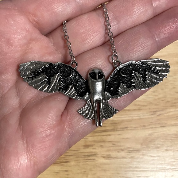 NEW Night Sky Barn Owl Necklace - Picture 3 of 5